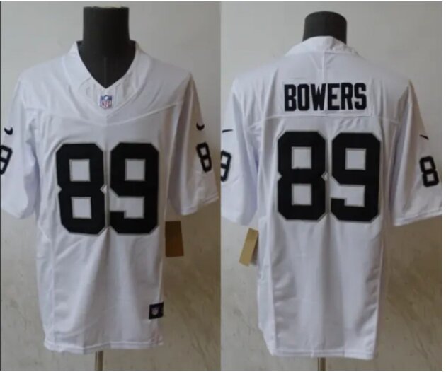 Men Las Vegas Raiders 89 Brock Bowers white 2024 Nike NFL Jersey